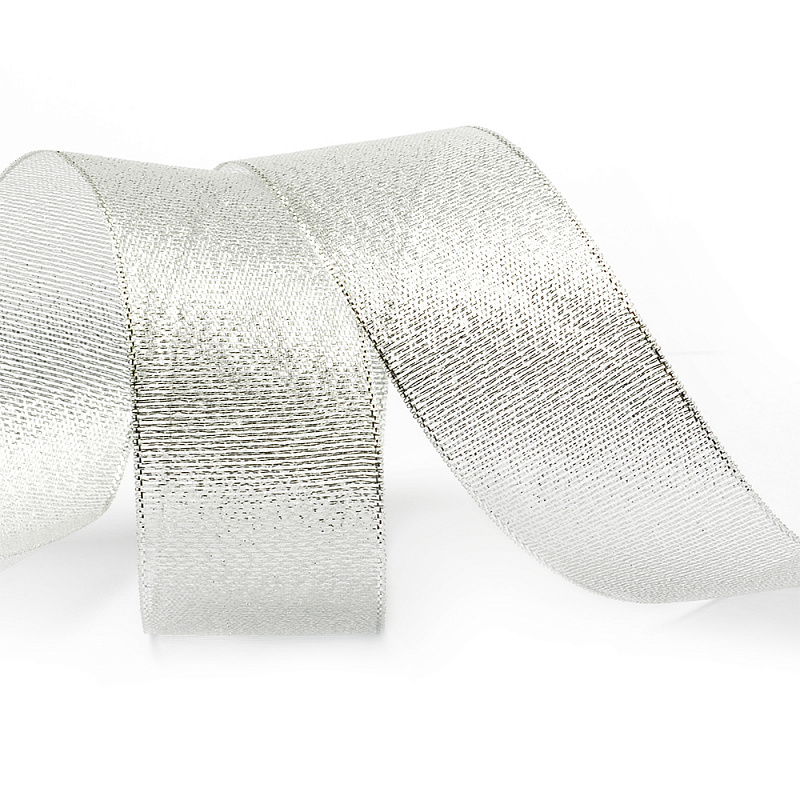 Лента IDEAL с люрексом арт.ТВ-ЛЮР шир.50мм цв.серебро уп.22,85м Лента IDEAL с люрексом арт.ТВ-ЛЮР шир.50мм цв.серебро уп.22,85м