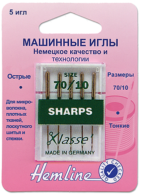 105.70 Иглы для бытовых швейных машин микротекс № 70 105.70 Иглы для бытовых швейных машин микротекс № 70
