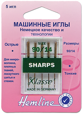 105.90 Иглы для бытовых швейных машин микротекс № 90 105.90 Иглы для бытовых швейных машин микротекс № 90